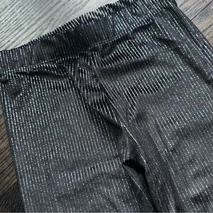 Zara Girls Black Metallic Stripe Leggings Size 11/12 (152)